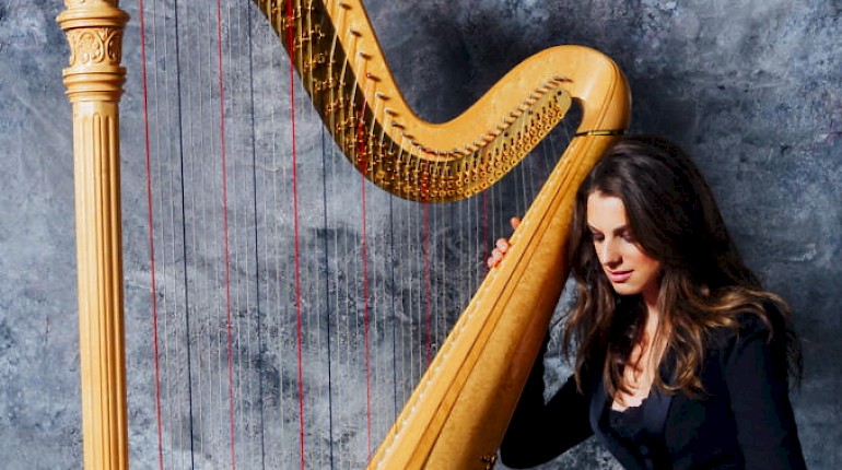 Harpist Bridget Kibbey plays Carter at the 2016 VIVO Music Festival